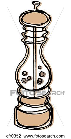 Un, pimienta, picar Dibujo | cfr0352 | Fotosearch