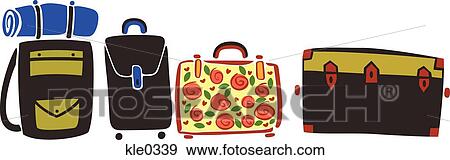 A row of suitcases and luggage View Large Illustration Stock Illustration - A row of suitcases and luggage. Fotosearch