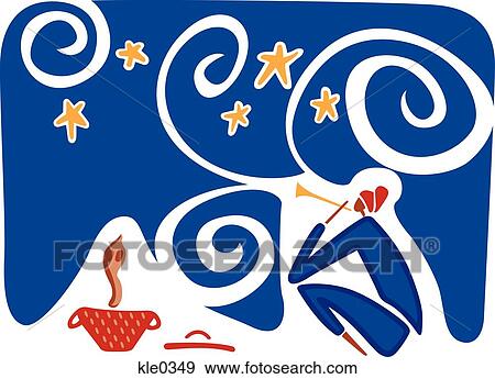 Stock Illustration - A snake charmer. Fotosearch
