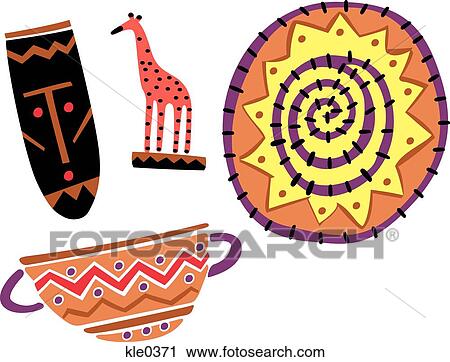 African tourist souvenirs and crafts View Large Illustration Clip Art - African tourist souvenirs and crafts. Fotosearch