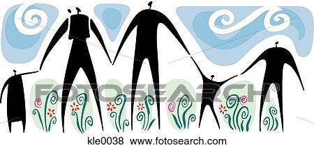 A family holding hands View Large Illustration Stock Illustration - A family holding hands. Fotosearch