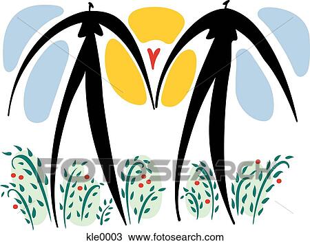 A lesbian couple View Large Illustration Drawing - A lesbian couple. Fotosearch