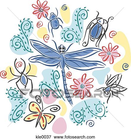 Different types of insects View Large Illustration Stock Illustration - Different types of insects. Fotosearch