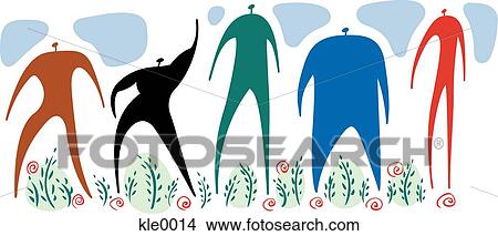 Men of different colors, shapes and sizes standing together View Large Illustration Stock Illustration - Men of different colors, shapes and sizes standing together. Fotosearch