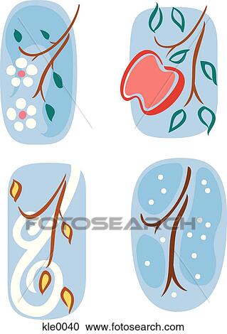The four seasons View Large Illustration Clipart - The four seasons. Fotosearch