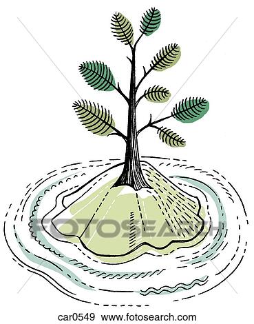 A tree on a small island surrounded by water View Large Illustration Stock Illustration - A tree on a small island surrounded by water. Fotosearch
