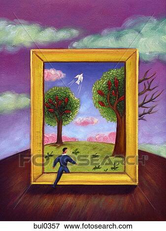 A man walking into a picture frame View Large Illustration Stock Illustration - A man walking into a picture frame. Fotosearch