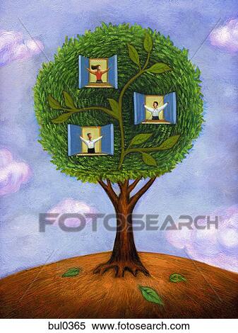 People looking out of windows in a tree View Large Illustration Stock Illustration - People looking out of windows in a tree. Fotosearch