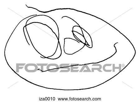 A black and white childlike drawing of a smiling face View Large Illustration Clipart - A black and white childlike drawing of a smiling face. Fotosearch