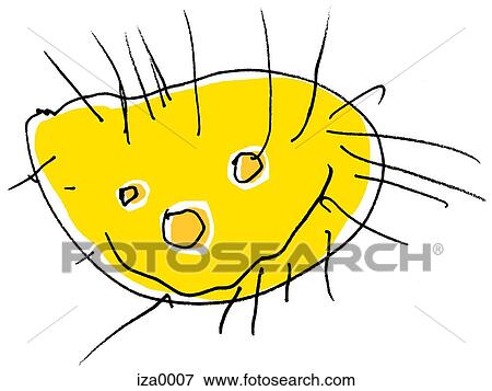 Stock Illustration - A childlike drawing of a smiling sun. Fotosearch