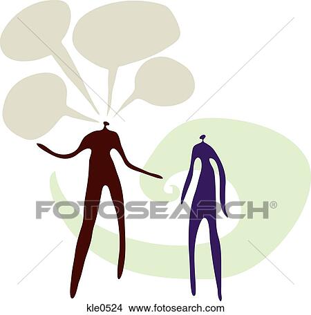 Stock Illustration - A person leading a discussion as another listens. Fotosearch