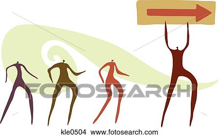 One person leading the way as others follow behind View Large Illustration Stock Illustration - One person leading the way as others follow behind. Fotosearch