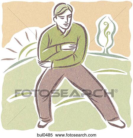 A man practicing qi gong View Large Illustration Stock Illustration - A man practicing qi gong. Fotosearch