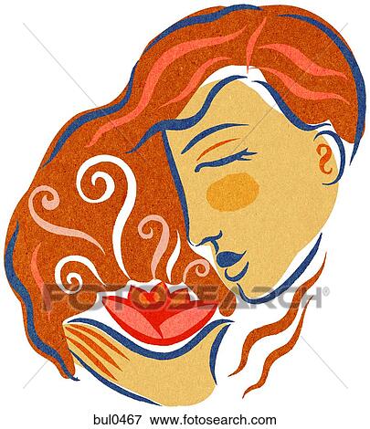 A woman smelling an aromatherapeutic flower View Large Illustration Stock Illustration - A woman smelling an aromatherapeutic flower. Fotosearch