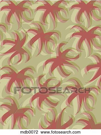 A green and brown palm tree top pattern View Large Illustration Drawing - A green and brown palm tree top pattern. Fotosearch