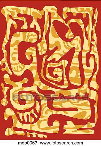 A red and brown melting wax batik-like pattern View Large Illustration Stock Illustration - A red and brown melting wax batik-like pattern. Fotosearch