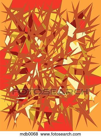 A red, orange, yellow and brown abstract star burst pattern View Large Illustration Stock Illustration - A red, orange, yellow and brown abstract star burst pattern. Fotosearch