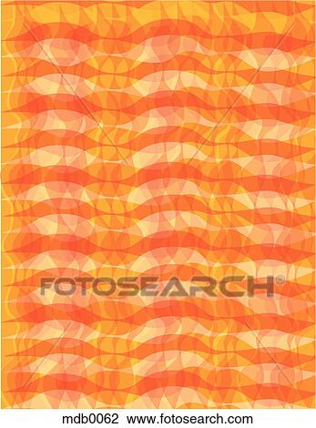 Drawing - An abstract orange wavy pattern. Fotosearch