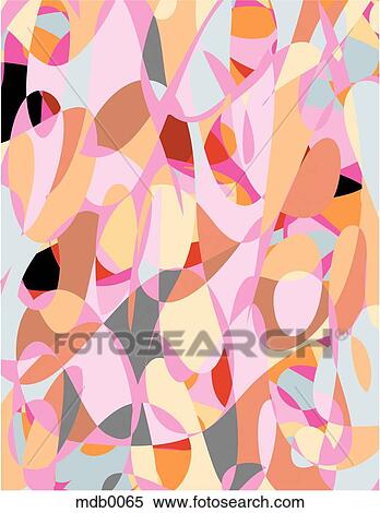 An abstract pink, black, brown and blue contemporary art pattern View Large Illustration Stock Illustration - An abstract pink, black, brown and blue contemporary art pattern. Fotosearch