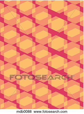 Orange and pink geometric pattern overlays View Large Illustration Stock Illustration - Orange and pink geometric pattern overlays. Fotosearch