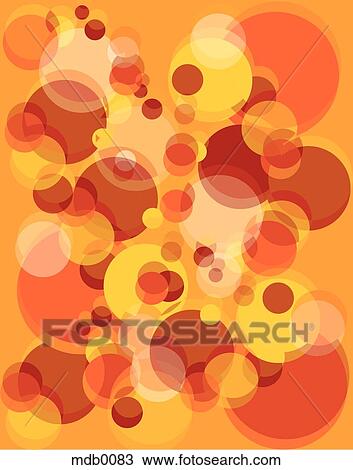 Red and orange vibrating bubbles pattern View Large Illustration Drawing - Red and orange vibrating bubbles pattern. Fotosearch