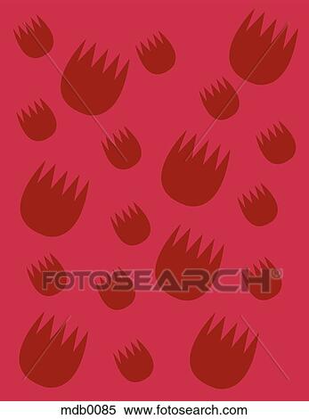 Red tulip shapes on a dark pink background View Large Illustration Stock Illustration - Red tulip shapes on a dark pink background. Fotosearch