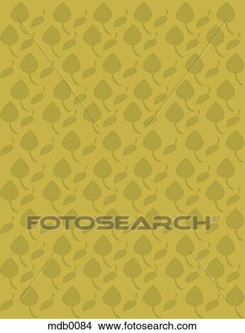 Retro green leaves on an olive background View Large Illustration Stock Illustration - Retro green leaves on an olive background. Fotosearch