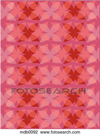 Retro pink and red flower pattern View Large Illustration Drawing - Retro pink and red flower pattern. Fotosearch