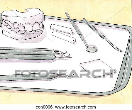 Still life of a dentists tools View Large Illustration Stock Illustration - Still life of a dentists tools. Fotosearch