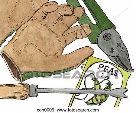 Still life of a gardeners tools View Large Illustration Stock Illustration - Still life of a gardeners tools. Fotosearch