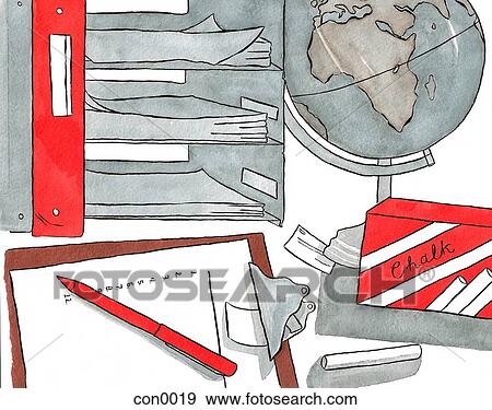 Still life of a teachers tools View Large Illustration Stock Illustration - Still life of a teachers tools. Fotosearch