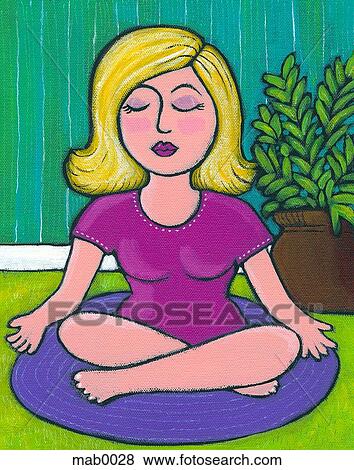 Stock Illustration - A woman doing yoga. Fotosearch