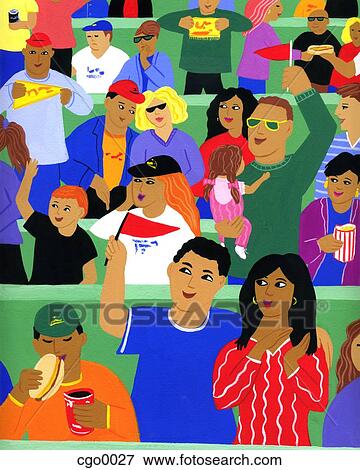 People in the audience of a sports event View Large Illustration Stock Illustration - People in the audience of a sports event. Fotosearch