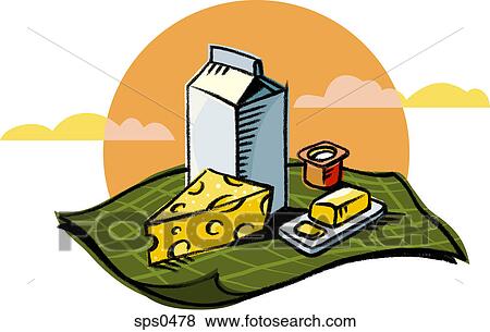 A drawing of dairy products View Large Illustration Stock Illustration - A drawing of dairy products. Fotosearch