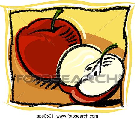 A drawing of fresh apples View Large Illustration Clip Art - A drawing of fresh apples. Fotosearch