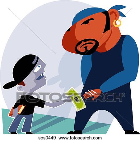 A dealer selling drugs to a young boy View Large Illustration Stock Illustration - A dealer selling drugs to a young boy. Fotosearch