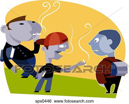 Peer pressure - a young boy is being encouraged to smoke by his peers View Large Illustration Stock Illustration - Peer pressure - a young boy is being encouraged to smoke by his peers. Fotosearch