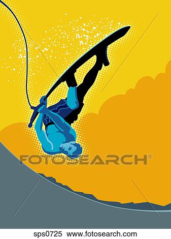 A wakesurfer executing an ollie View Large Illustration Stock Illustration - A wakesurfer executing an ollie. Fotosearch