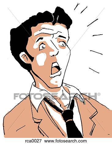 A man looking shocked View Large Illustration Stock Illustration - A man looking shocked. Fotosearch