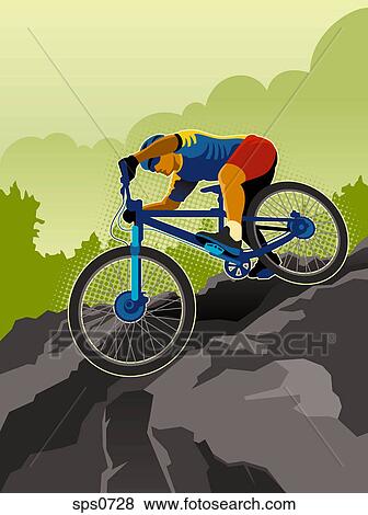 Stock Illustration - A picture of a mountain biker. Fotosearch