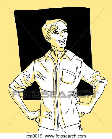 A proud man with his hands on his hips View Large Illustration Stock Illustration - A proud man with his hands on his hips. Fotosearch