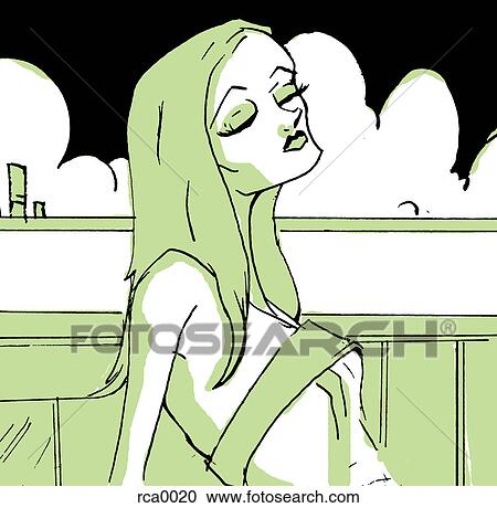 Clipart - A snobby woman with her nose turned up. Fotosearch