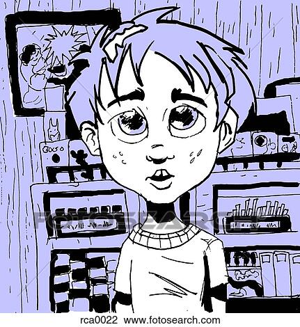 Drawing - A wide eyed child in a candy store. Fotosearch