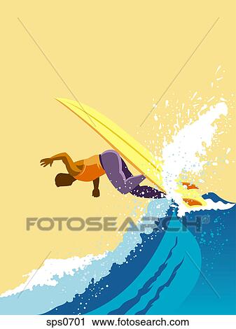 An illustration of a surfer View Large Illustration Clip Art - An illustration of a surfer. Fotosearch
