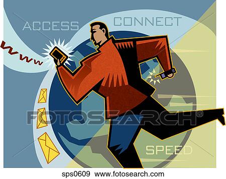 A man accessing the internet View Large Illustration Stock Illustration - A man accessing the internet. Fotosearch