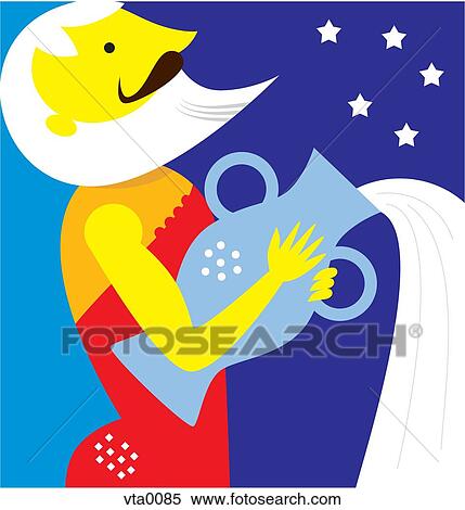 Stock Illustration - Aquarius the water carrier. Fotosearch