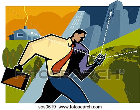 A businessman communicating via PDA View Large Illustration Stock Illustration - A businessman communicating via PDA. Fotosearch