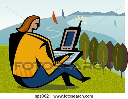 A businessswoman communicating via pda View Large Illustration Clip Art - A businessswoman communicating via pda. Fotosearch