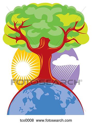 A tree shaped like a woman symbolizing Earth Day View Large Illustration Stock Illustration - A tree shaped like a woman symbolizing Earth Day. Fotosearch