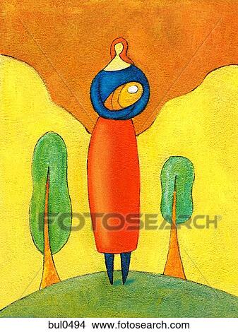 A woman holding a baby View Large Illustration Stock Illustration - A woman holding a baby. Fotosearch
